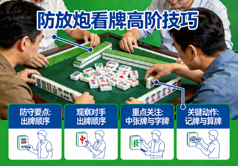 防放炮看牌高阶技巧麻将防守教学配图