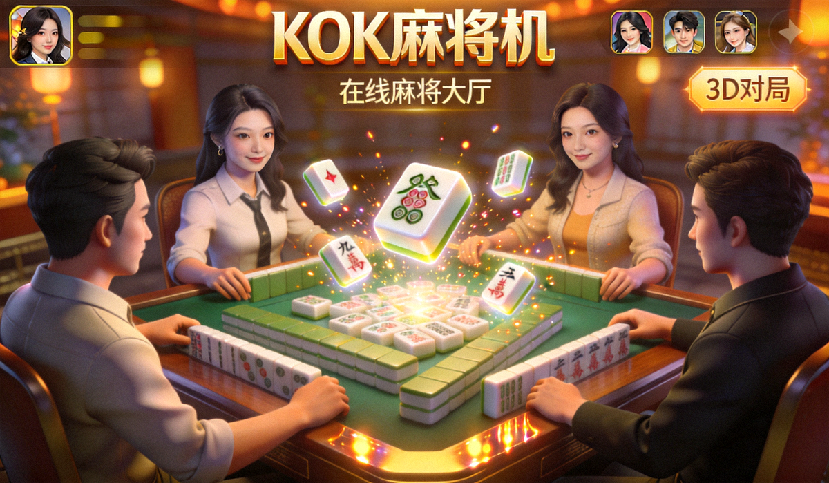KOK麻将机在线麻将大厅3D对局动态预览画面