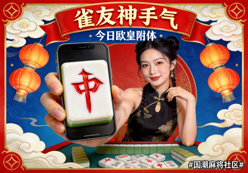 雀友神手气晒图国潮社区配图